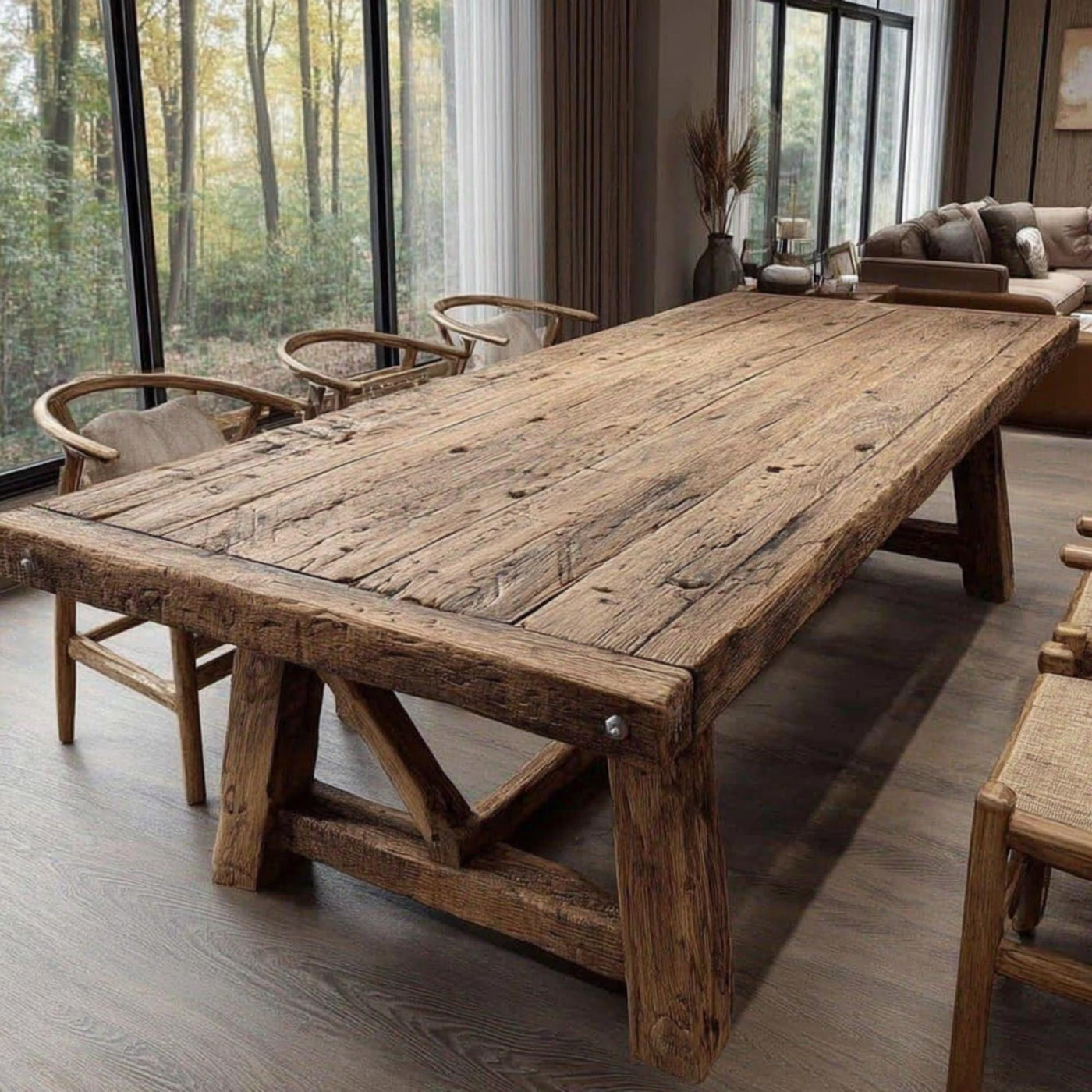 Handmade Live Edge Walnut Dining Table β Rustic Solid Wood