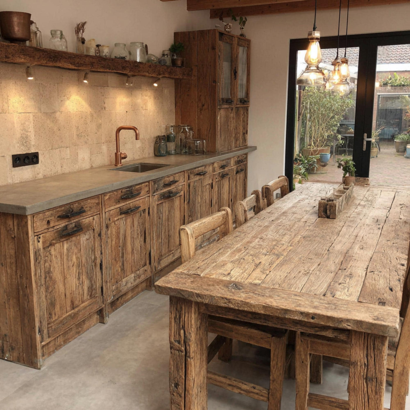 Farmhouse Wooden Dining Table β Handmade Solid Walnut Table β Rustic Live Edge Wooden Kitchen Table - Live Edge Wooden Table