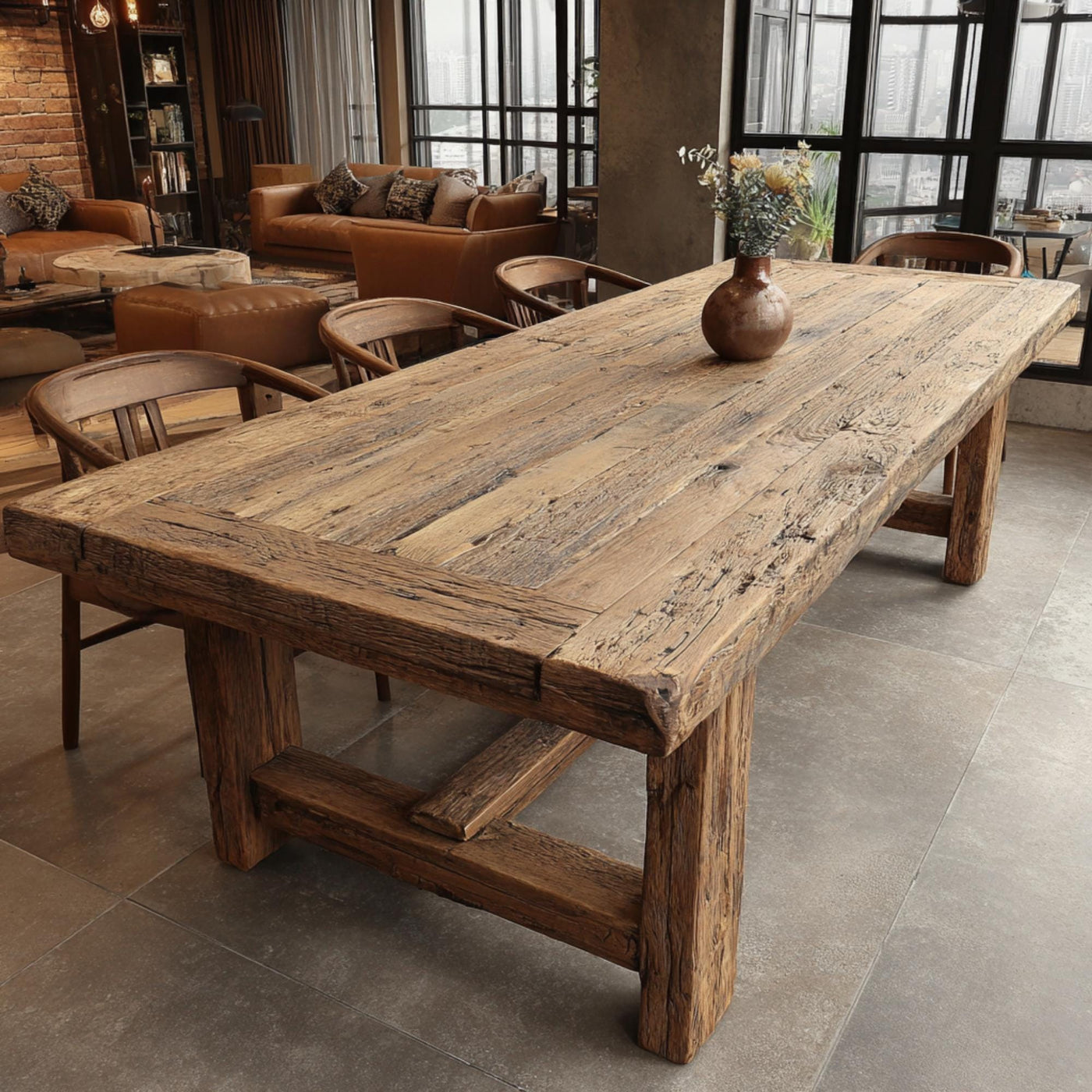 Handmade Wooden Table β Rustic Solid Walnut Dining Table β Farmhouse Wooden Kitchen Table - Rustic Farmhouse Wooden Table