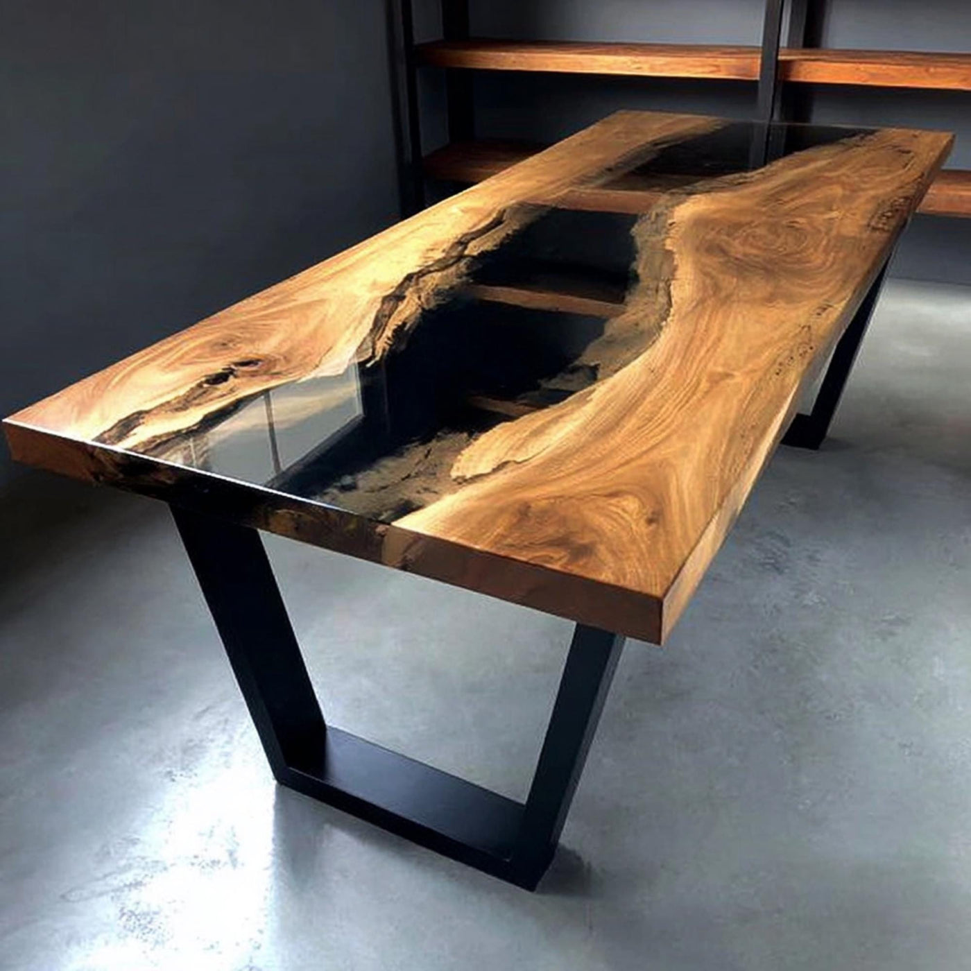 Handmade Walnut Live Edge Dining Table – Rustic Farmhouse Kitchen