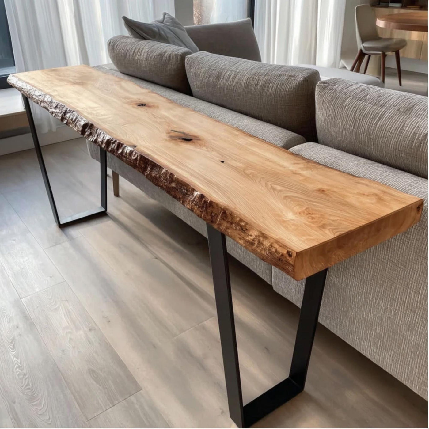 Handmade Live Edge Walnut Console Table – Rustic Modern Entryway