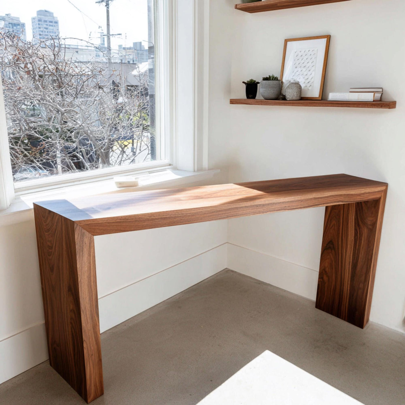 Handmade Walnut Console Table – Solid Wood Entryway Furniture