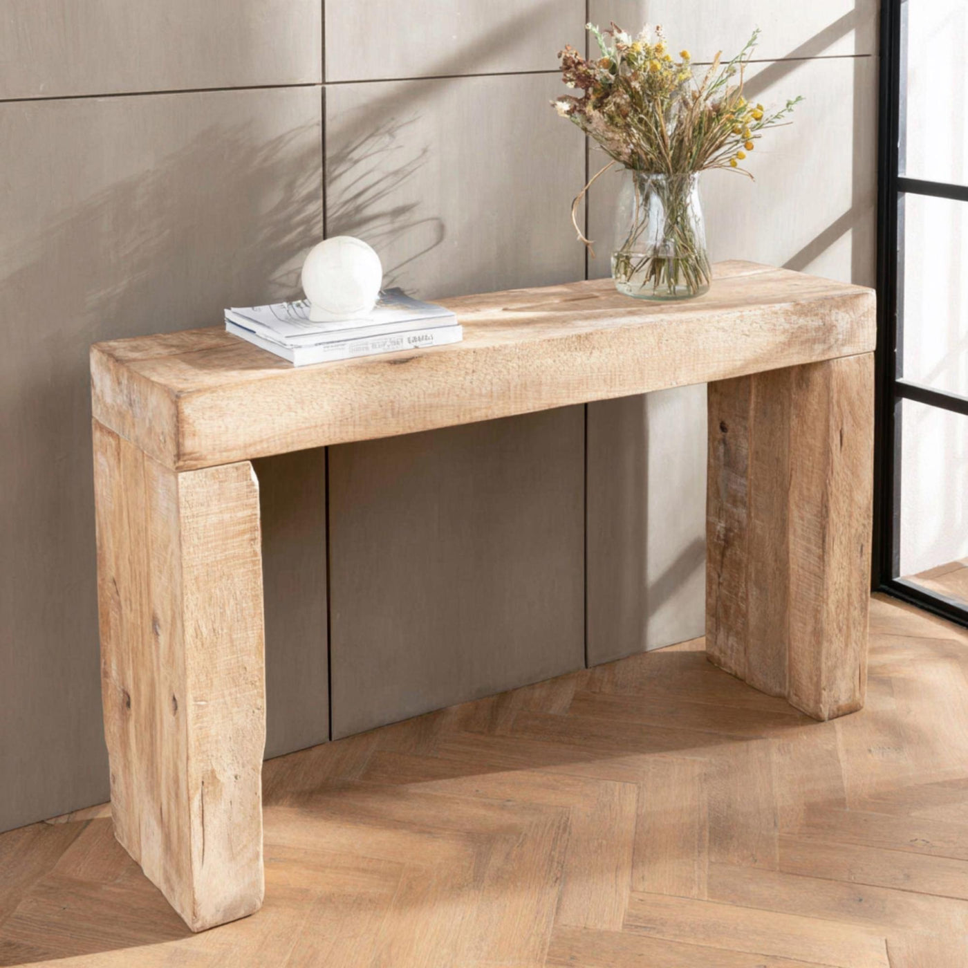 Handcrafted Solid Wood Console Table – Rustic Entryway Furniture
