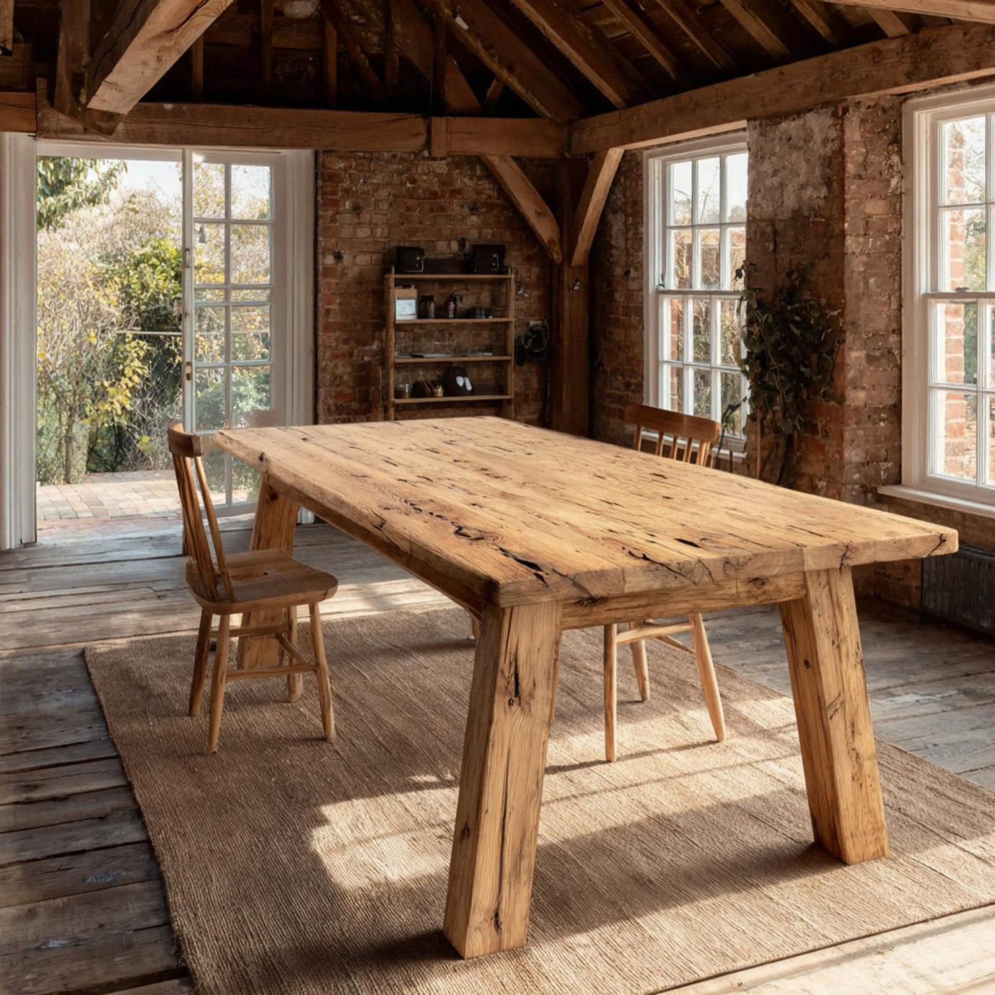 Handmade Walnut Live Edge Dining Table – Rustic Farmhouse Style