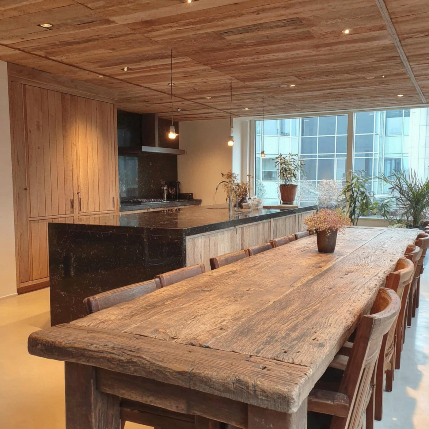 Handmade Live Edge Walnut Dining Table, Rustic Farmhouse Style