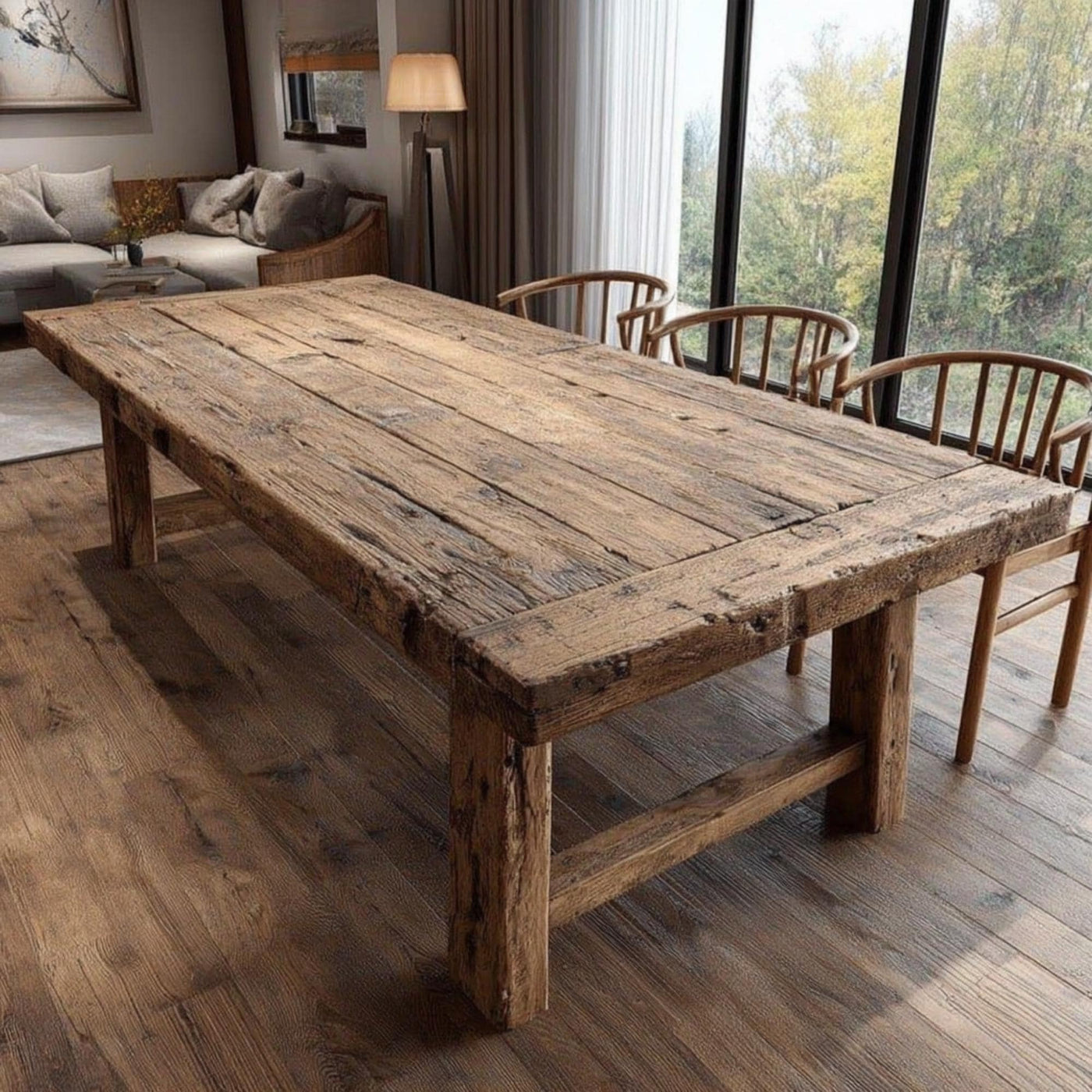 Handmade Live Edge Walnut Dining Table β Rustic Solid Wood