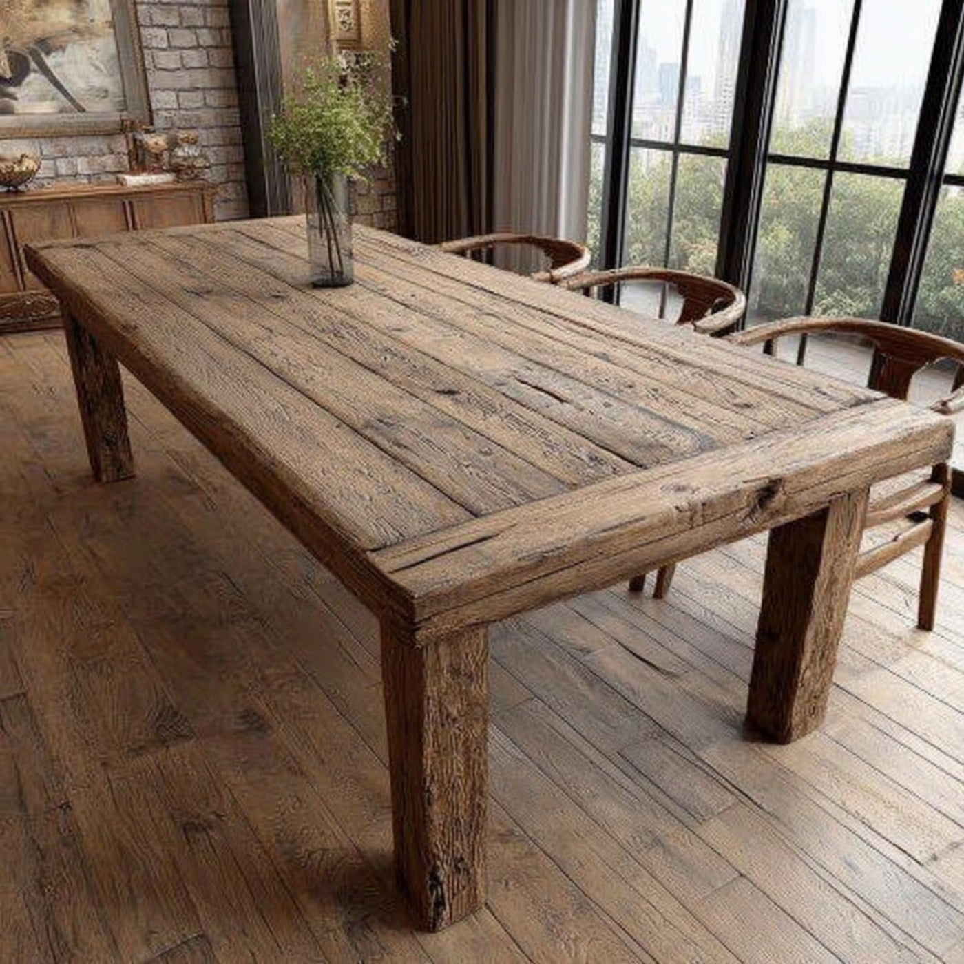 Handmade Wooden Table β Rustic Solid Walnut Dining Table β Farmhouse Wooden Kitchen Table - Rustic Farmhouse Wooden Table
