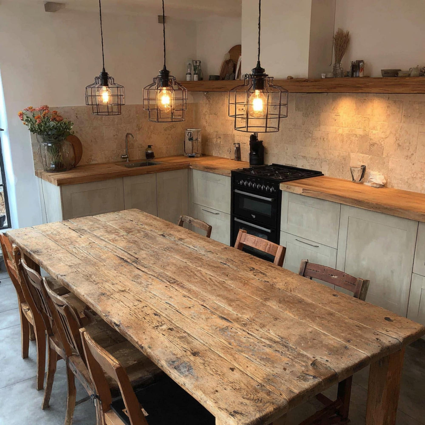 Handmade Live Edge Walnut Dining Table β Rustic Farmhouse Kitchen