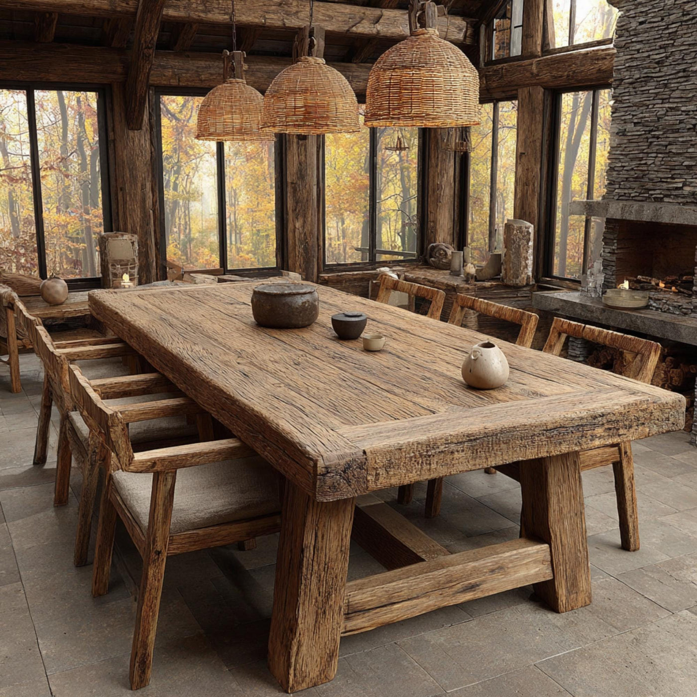 Handmade Live Edge Walnut Dining Table β Rustic Farmhouse Style