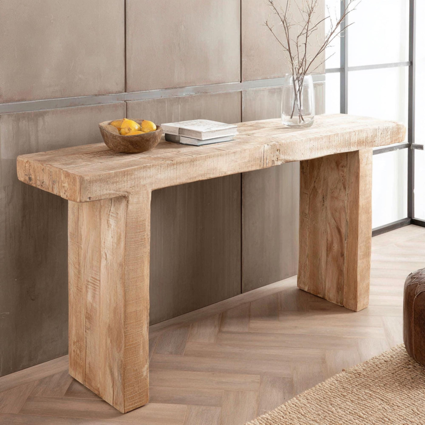 Handcrafted Solid Wood Console Table – Rustic Entryway Furniture