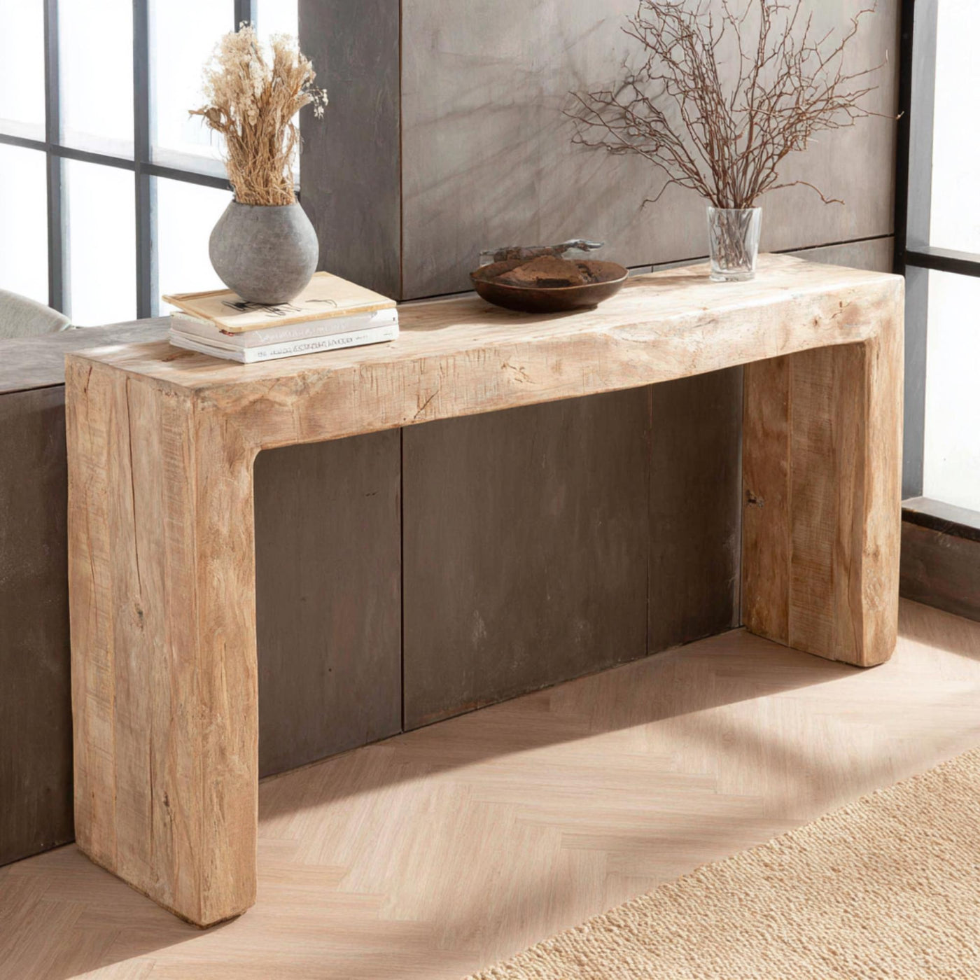 Handcrafted Solid Wood Console Table – Rustic Entryway Furniture