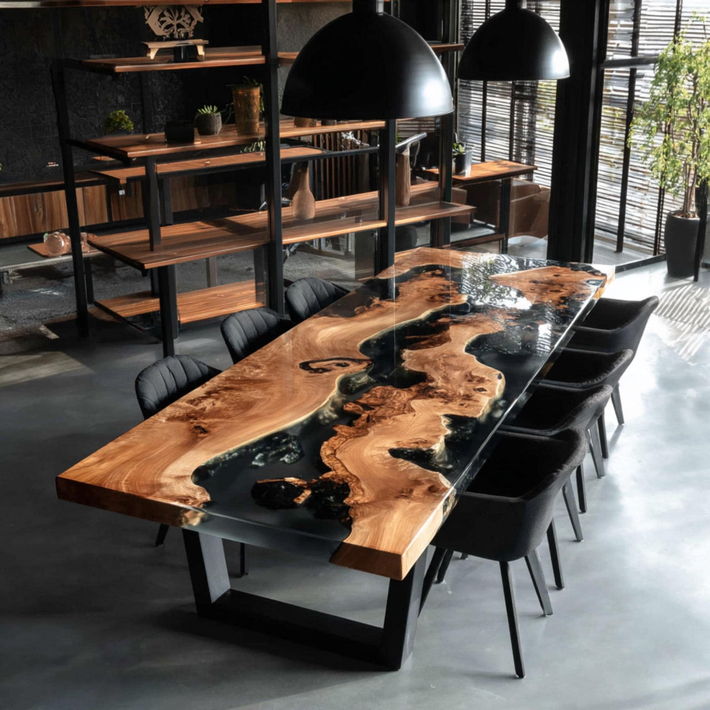 Handmade Walnut Live Edge Dining Table – Rustic Farmhouse Kitchen