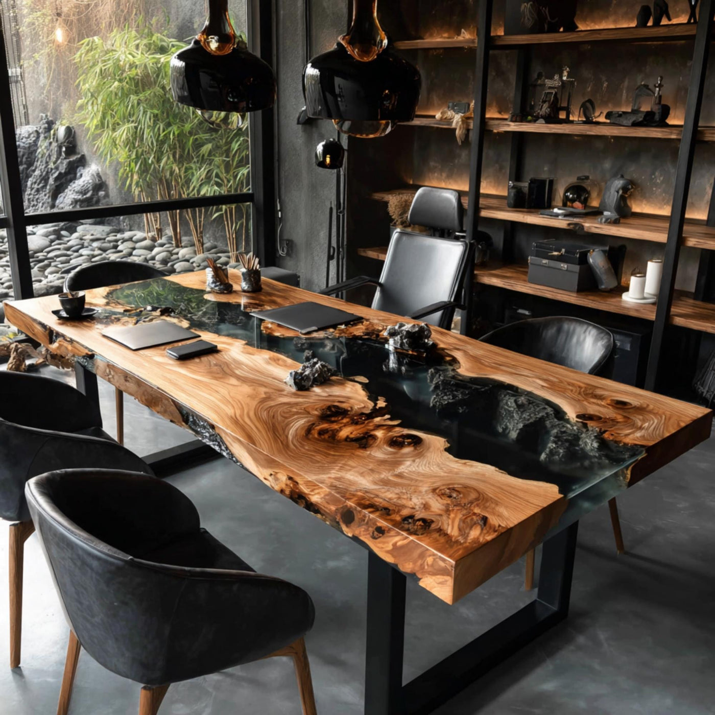Handmade Walnut Live Edge Dining Table – Rustic Farmhouse Kitchen