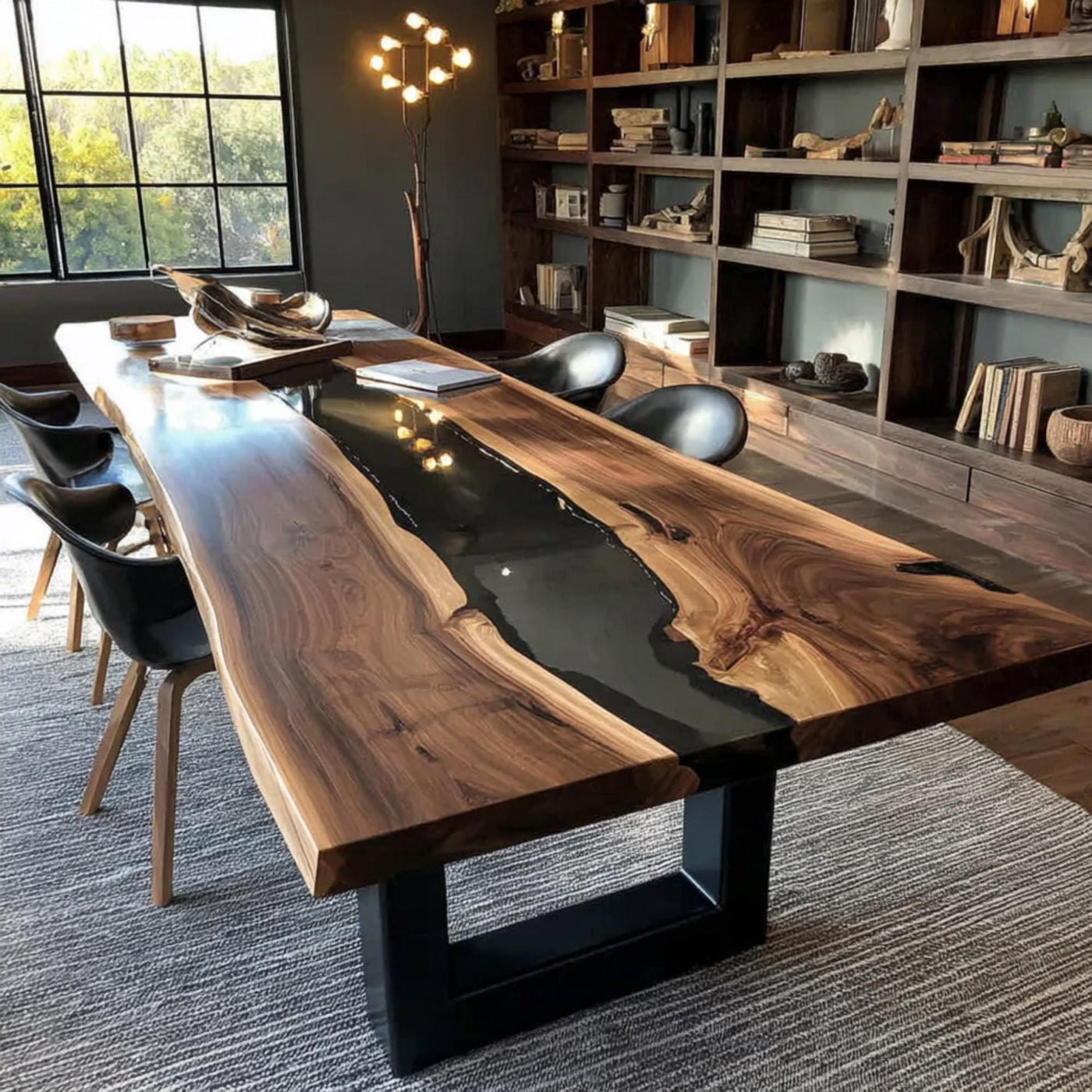 Handmade Walnut Live Edge Dining Table – Rustic Farmhouse Kitchen
