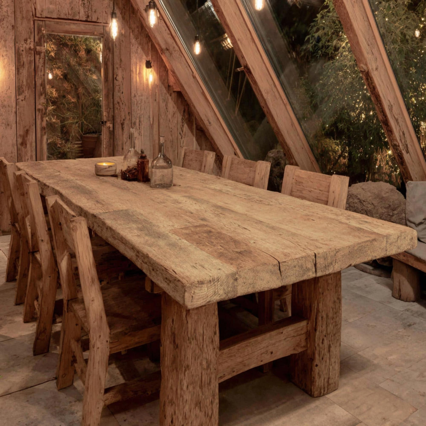 Handmade Live Edge Wood Dining Table, Rustic Farmhouse Style