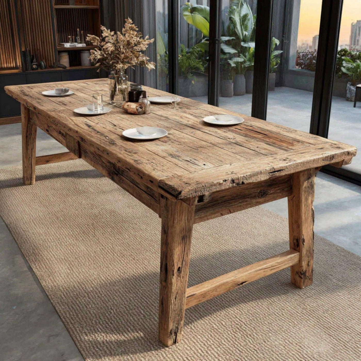 Handmade Live Edge Walnut Dining Table, Rustic Farmhouse Style