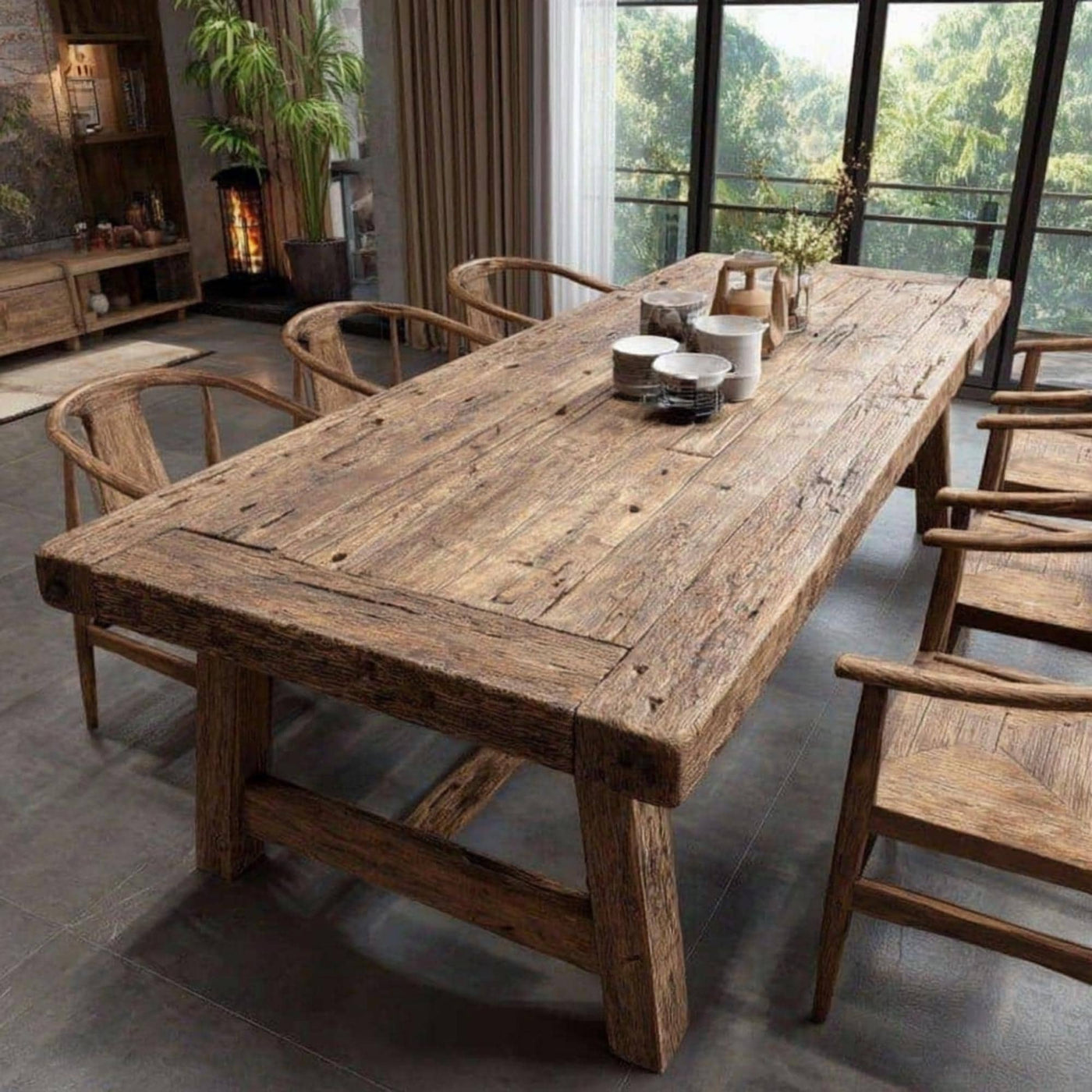 Handmade Live Edge Walnut Dining Table – Rustic Solid Wood