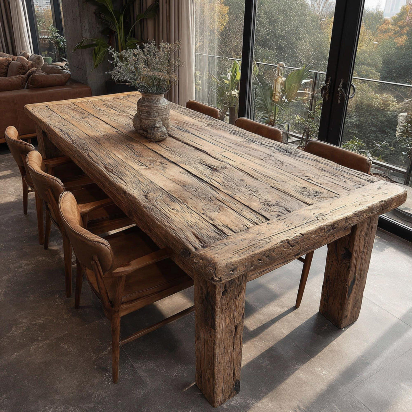 Handmade Live Edge Walnut Dining Table – Rustic Solid Wood