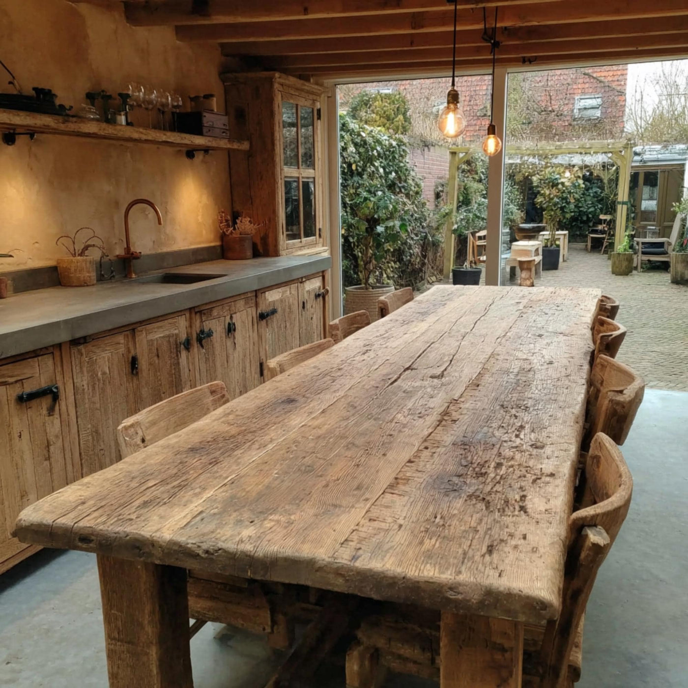 Farmhouse Wooden Dining Table – Handmade Solid Walnut Table – Rustic Live Edge Wooden Kitchen Table - Live Edge Wooden Table