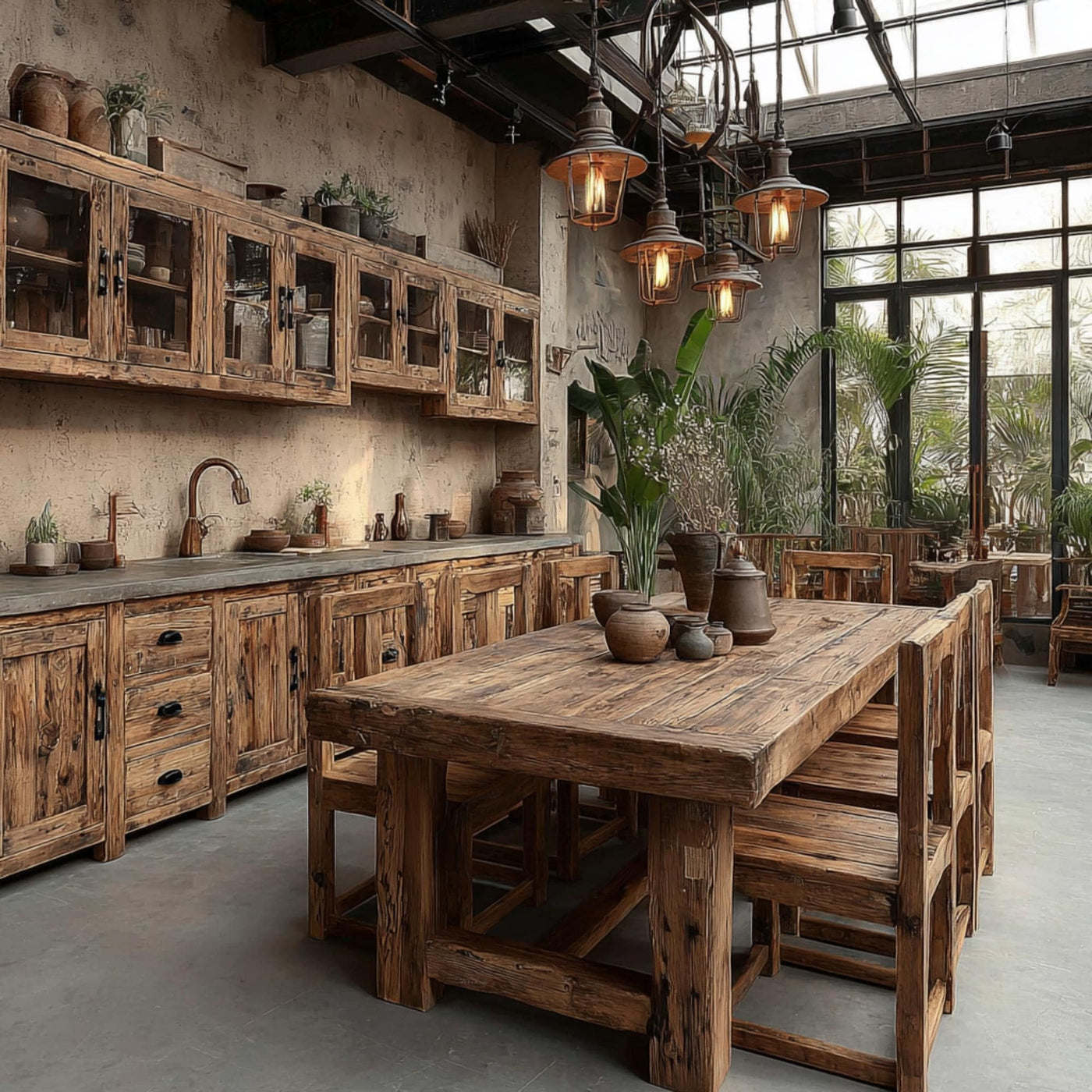 Farmhouse Wooden Dining Table – Handmade Solid Walnut Table – Rustic Live Edge Wooden Kitchen Table - Live Edge Wooden Table