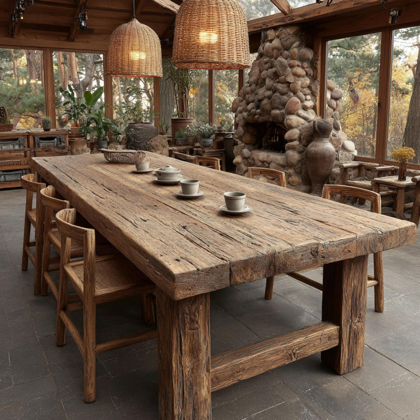 Handmade Live Edge Walnut Dining Table – Rustic Farmhouse Style