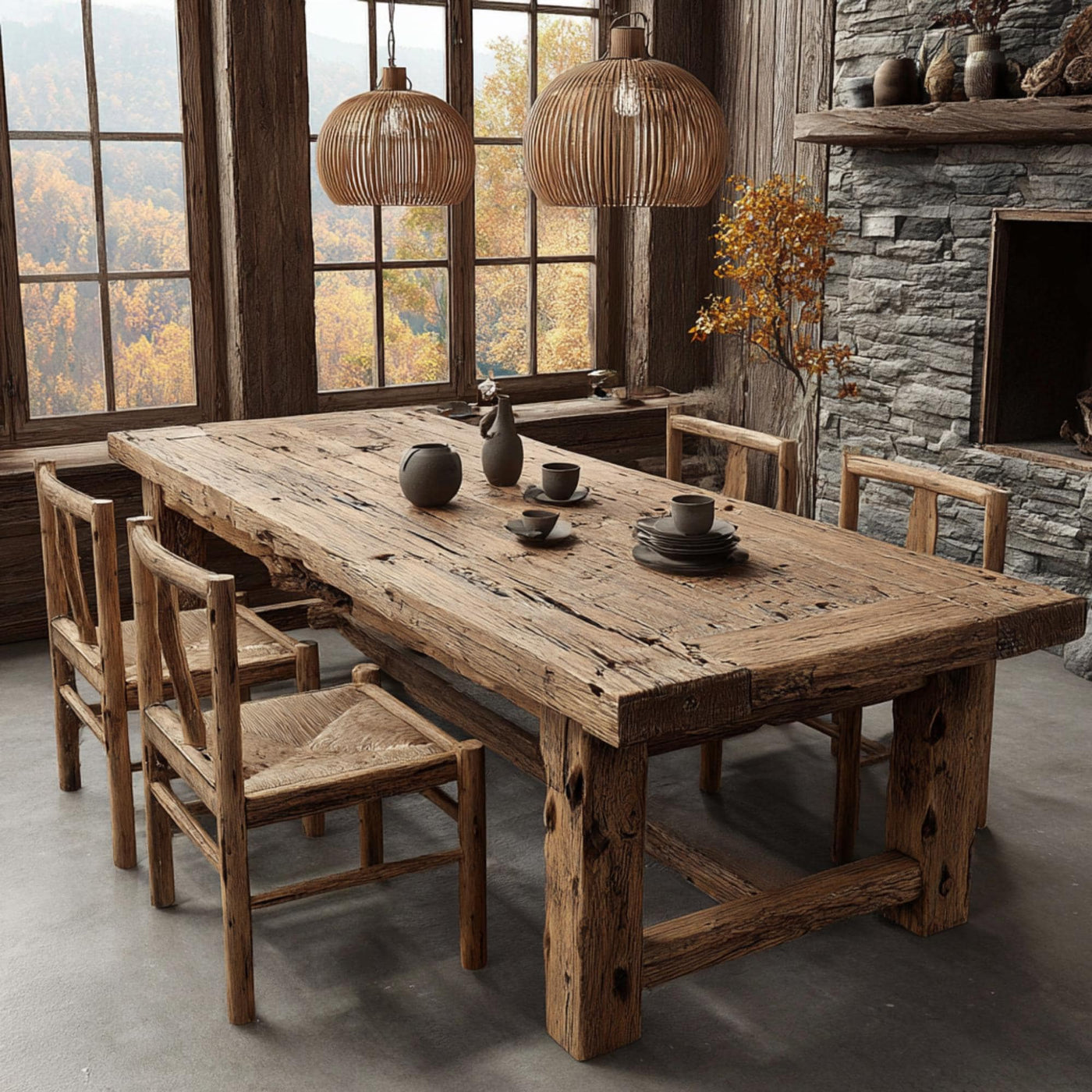 Handmade Live Edge Walnut Dining Table – Rustic Farmhouse Style