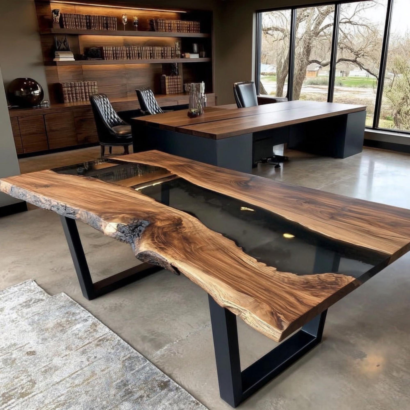 Handmade Walnut Live Edge Dining Table – Rustic Farmhouse Kitchen