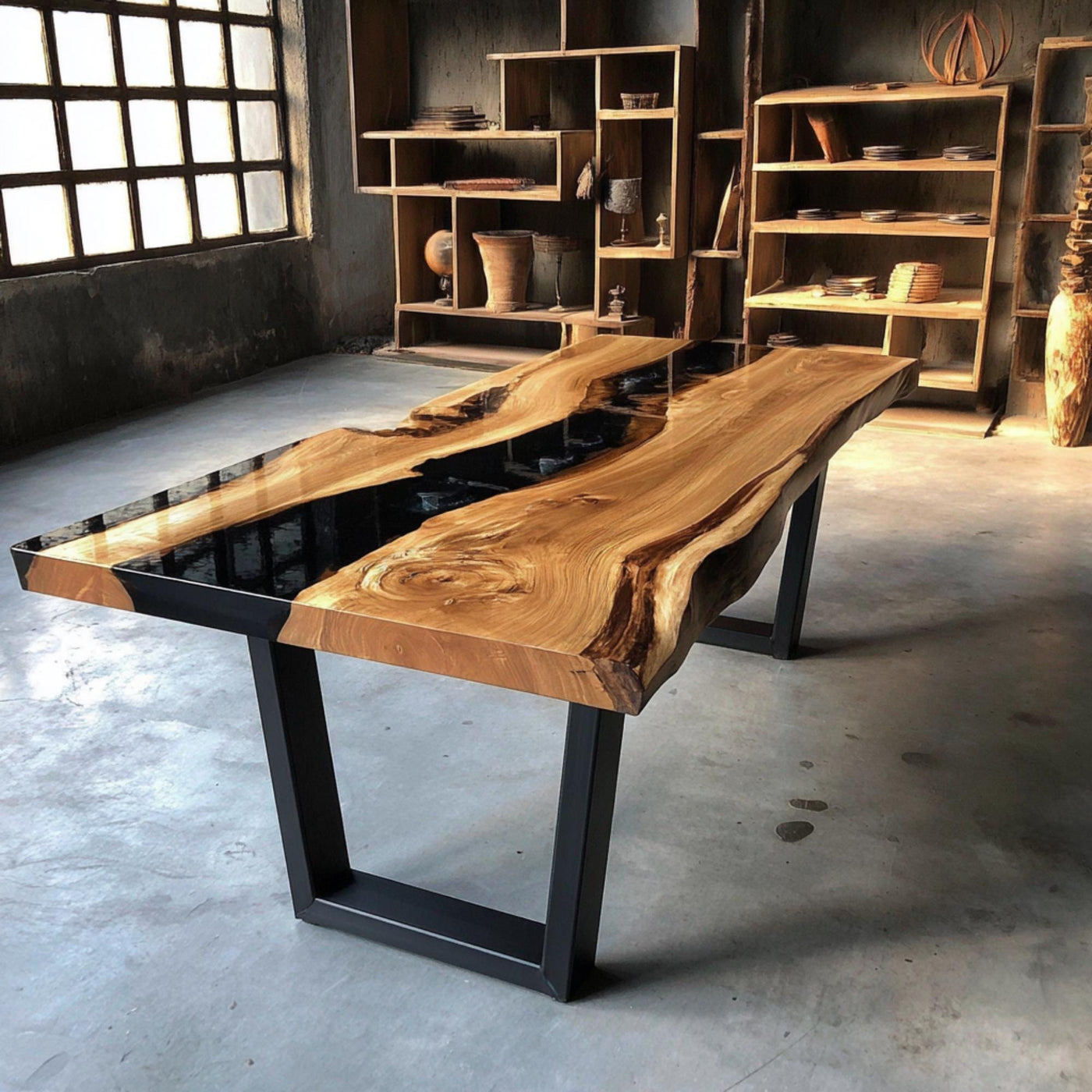 Handmade Walnut Live Edge Dining Table – Rustic Farmhouse Kitchen