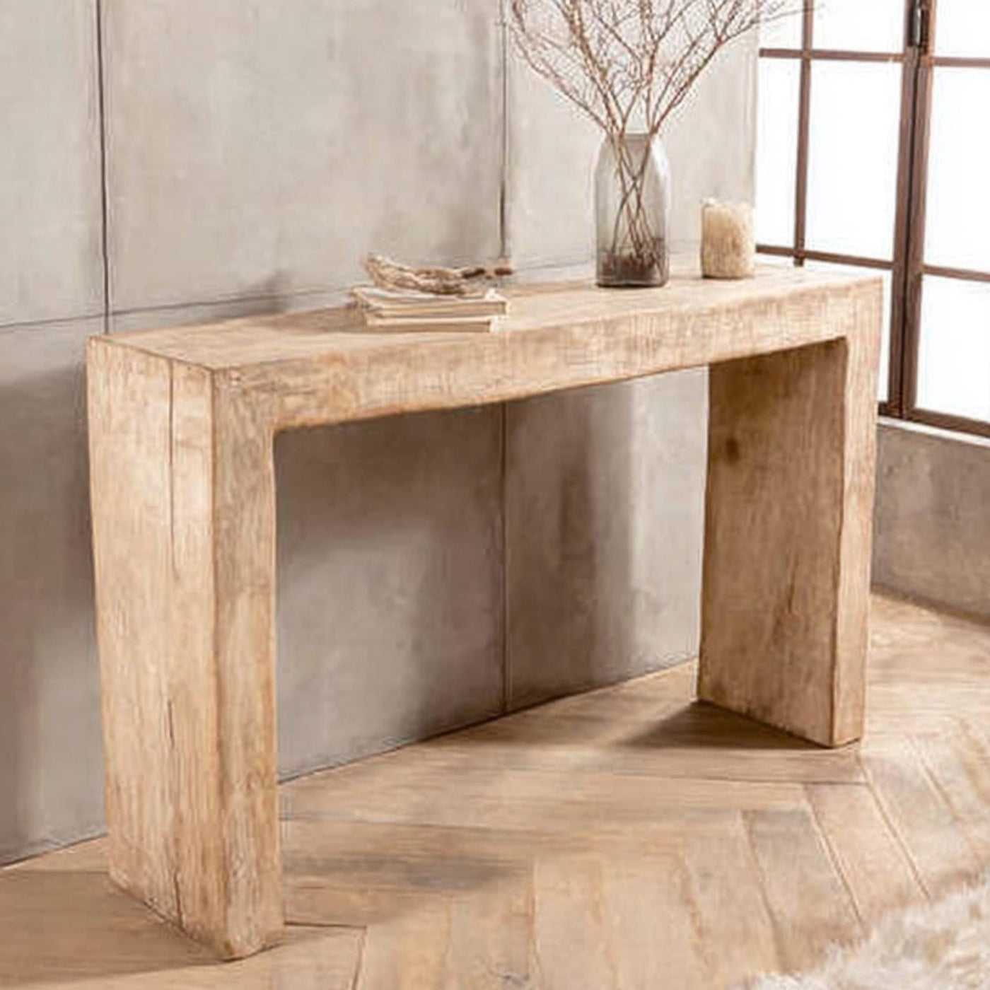 Handcrafted Solid Wood Console Table – Rustic Entryway Furniture