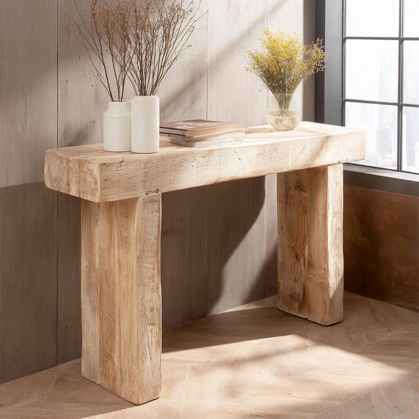 Handcrafted Solid Wood Console Table – Rustic Entryway Furniture