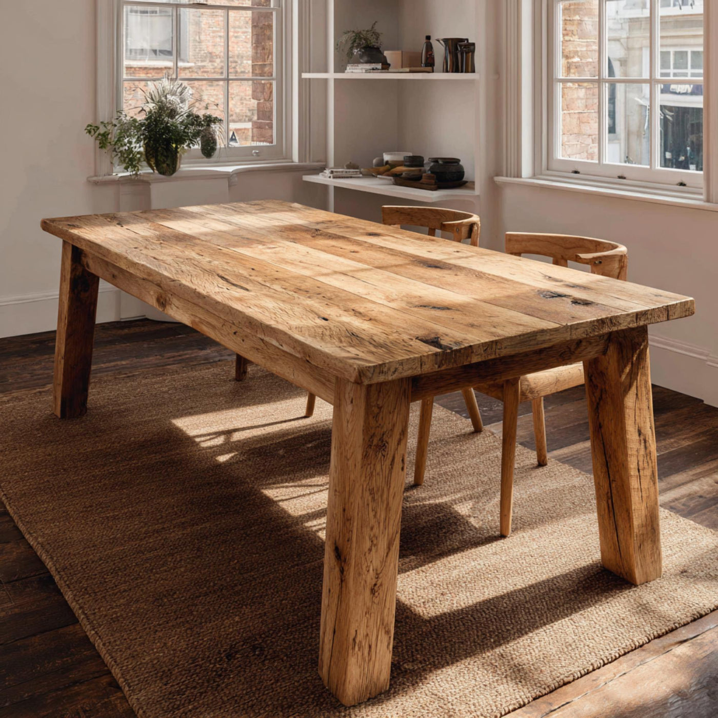 Handmade Walnut Live Edge Dining Table – Rustic Farmhouse Style