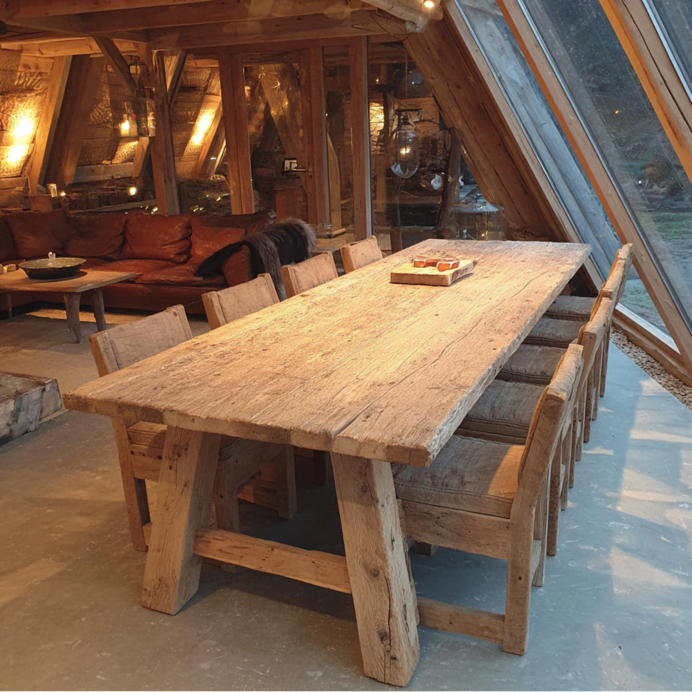 Handmade Live Edge Wood Dining Table, Rustic Farmhouse Style