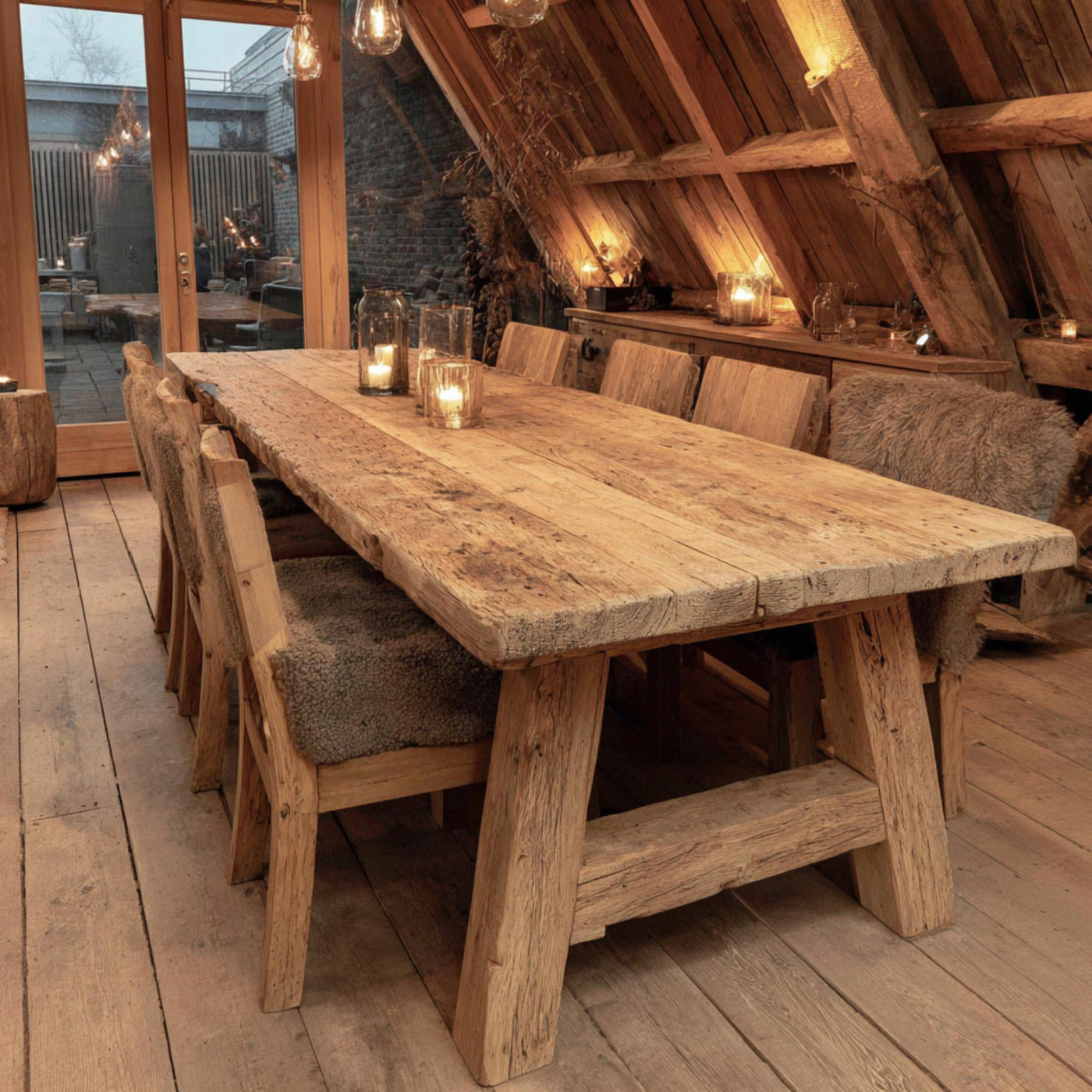 Handmade Live Edge Wood Dining Table, Rustic Farmhouse Style