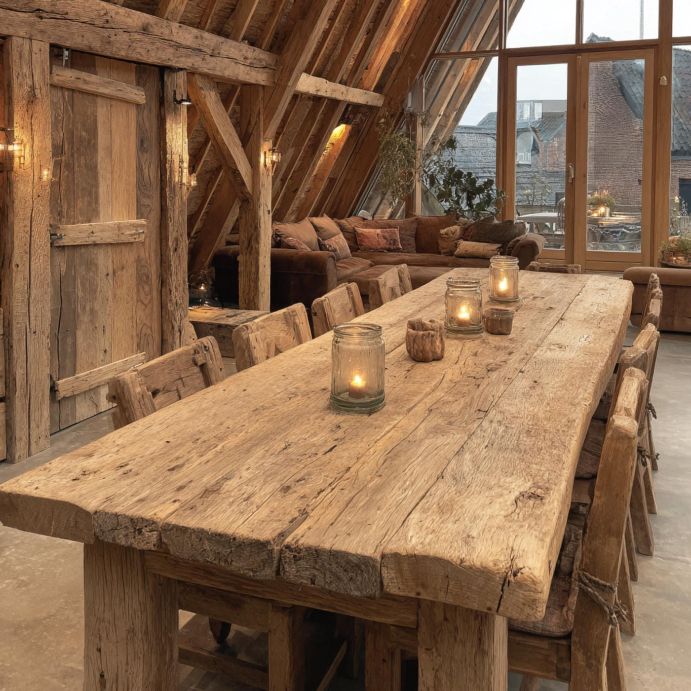 Handmade Live Edge Wood Dining Table, Rustic Farmhouse Style