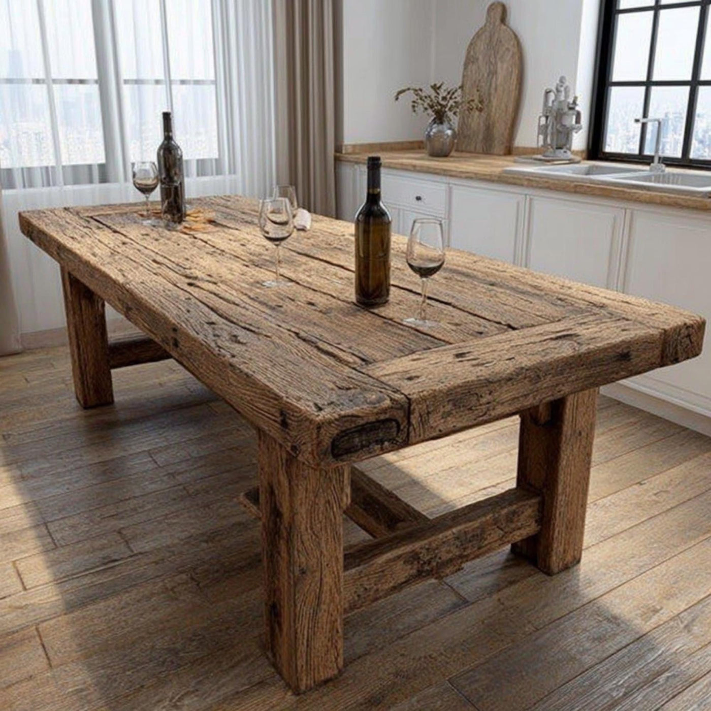 Table,  Dining Table, Rustic Table, Rustic Wooden Table, Solid Wooden Table, Rustic Solid Walnut Dining Table, Farmhouse Wooden Dining Table