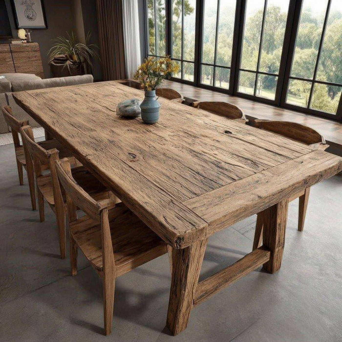 Handmade Live Edge Walnut Dining Table – Rustic Solid Wood