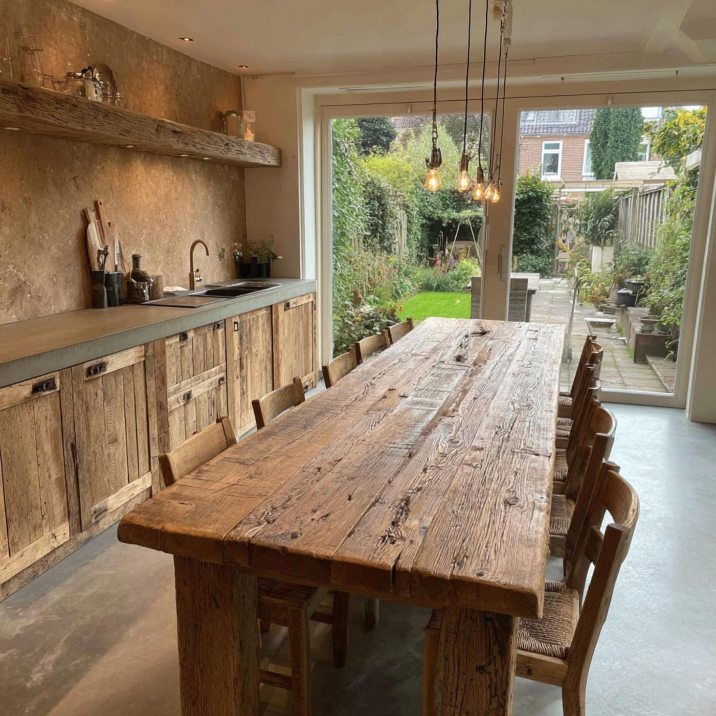 Farmhouse Wooden Dining Table – Handmade Solid Walnut Table – Rustic Live Edge Wooden Kitchen Table - Live Edge Wooden Table