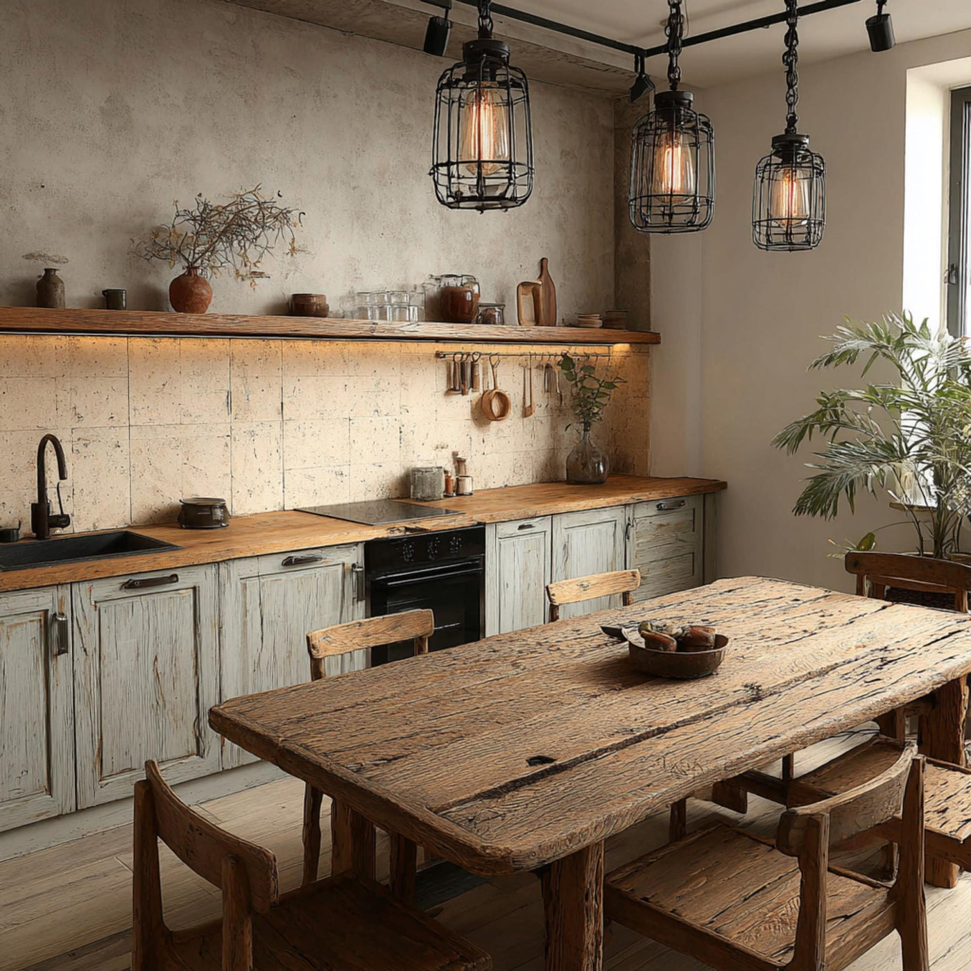 Handmade Live Edge Walnut Dining Table – Rustic Farmhouse Kitchen