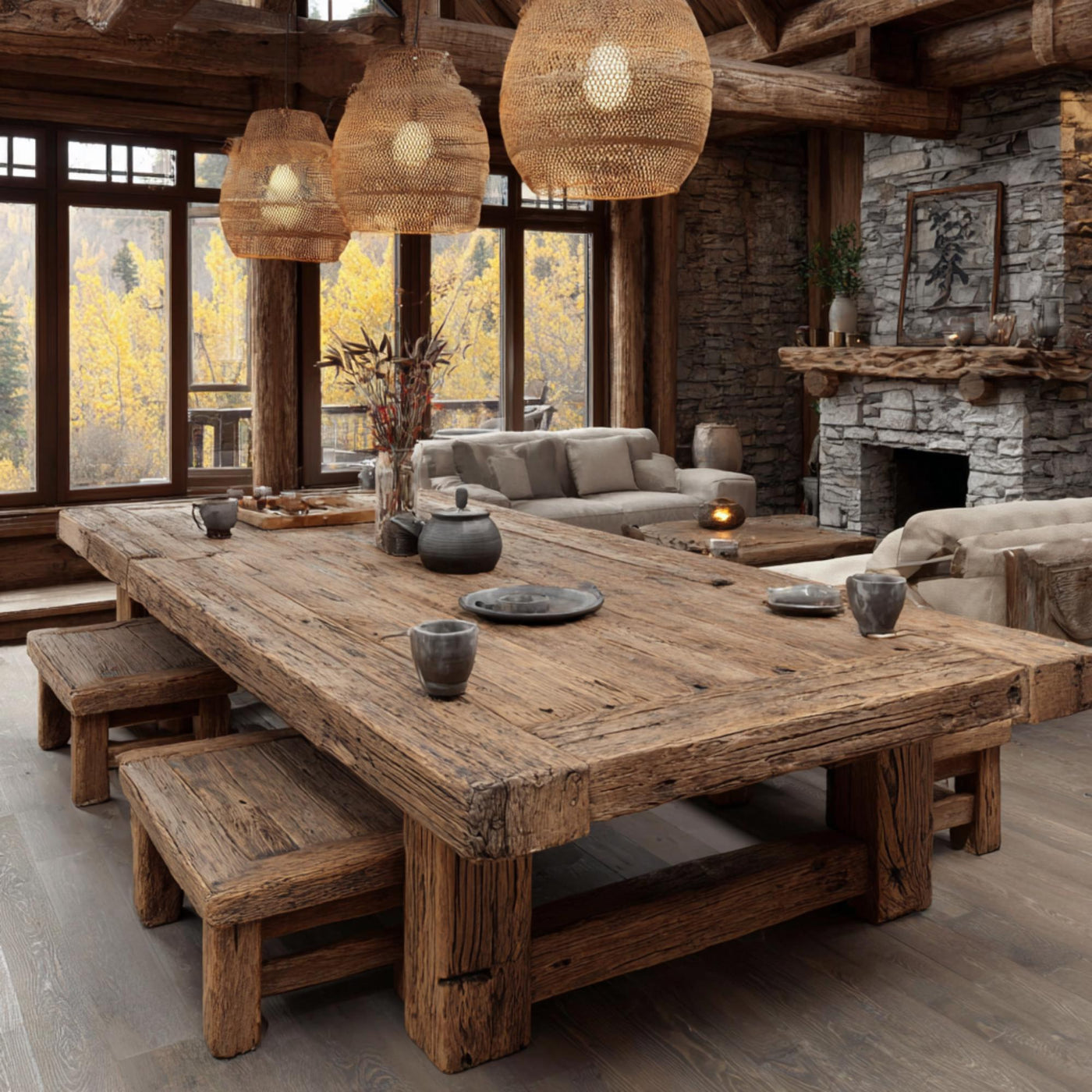 Handmade Live Edge Walnut Dining Table – Rustic Farmhouse Style