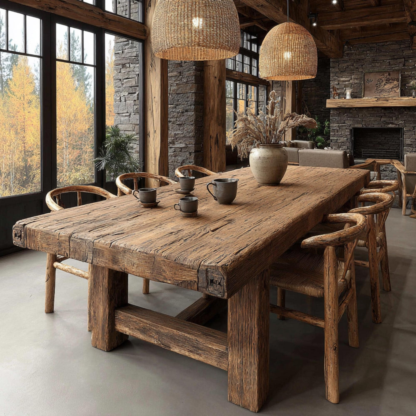 Handmade Live Edge Walnut Dining Table – Rustic Farmhouse Style
