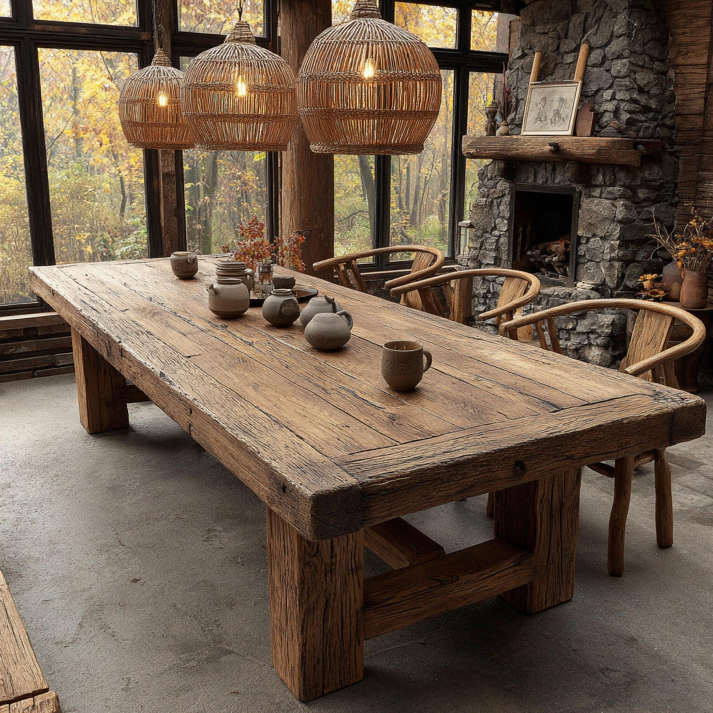 Handmade Live Edge Walnut Dining Table – Rustic Farmhouse Style