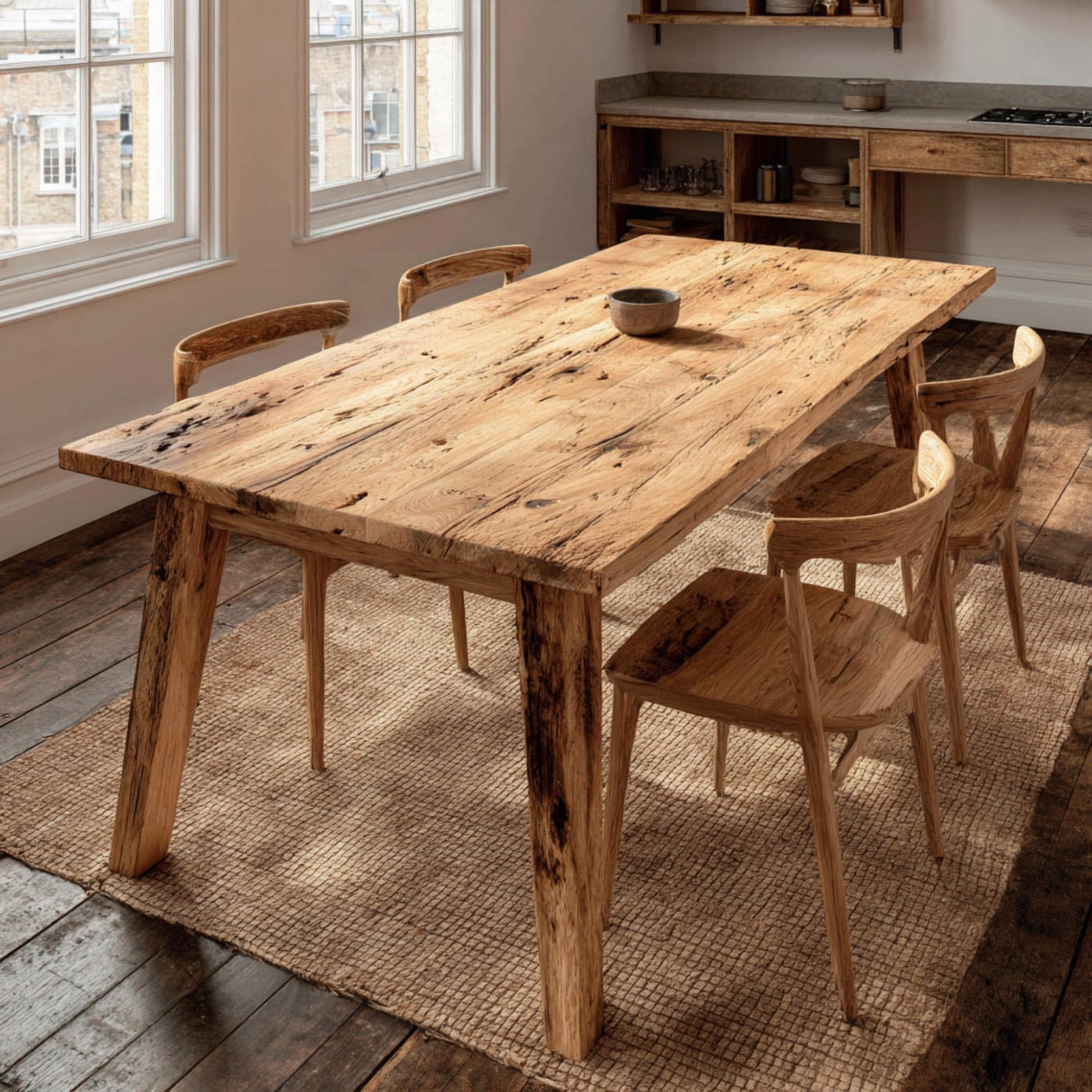 Handmade Walnut Live Edge Dining Table – Rustic Farmhouse Style