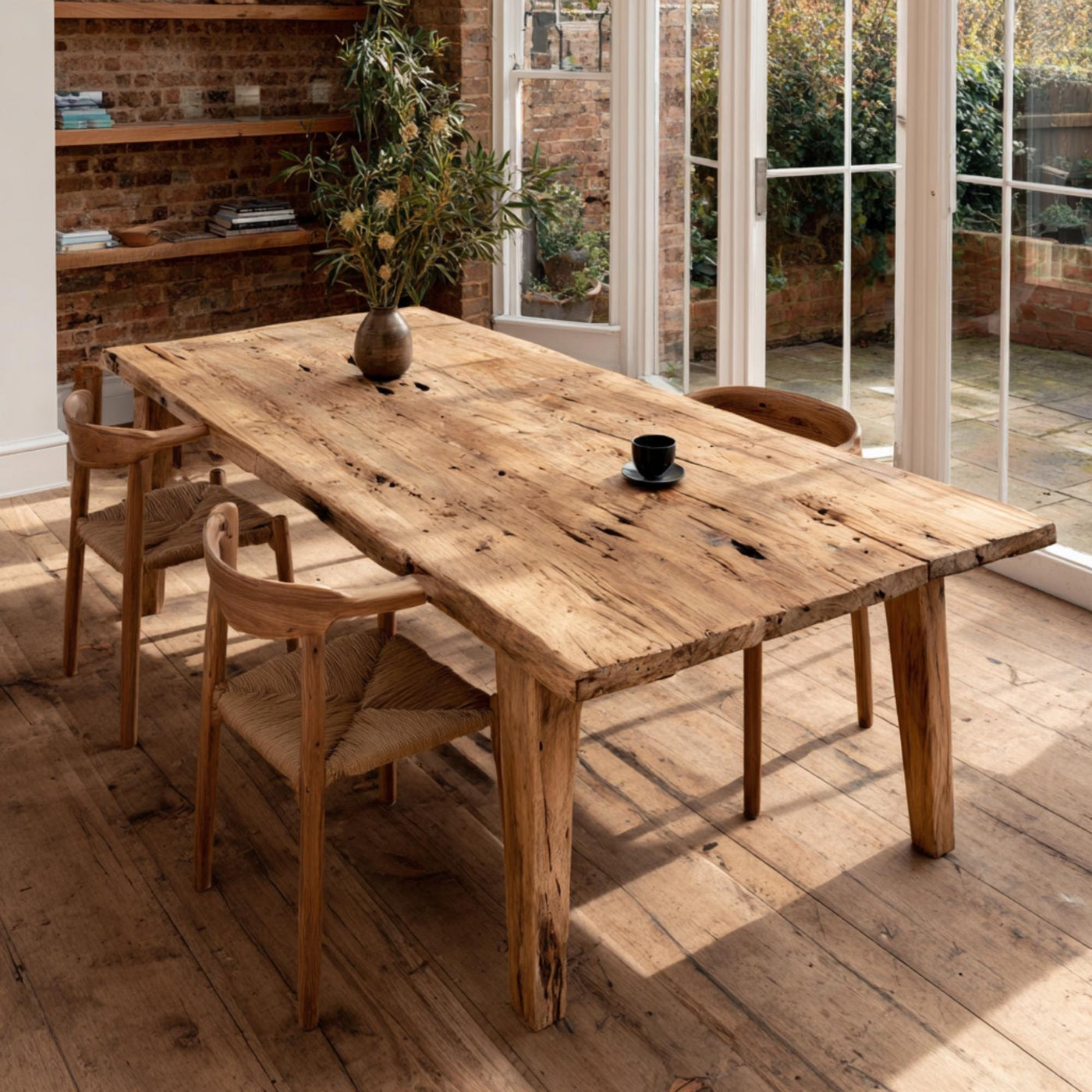 Handmade Walnut Live Edge Dining Table – Rustic Farmhouse Style
