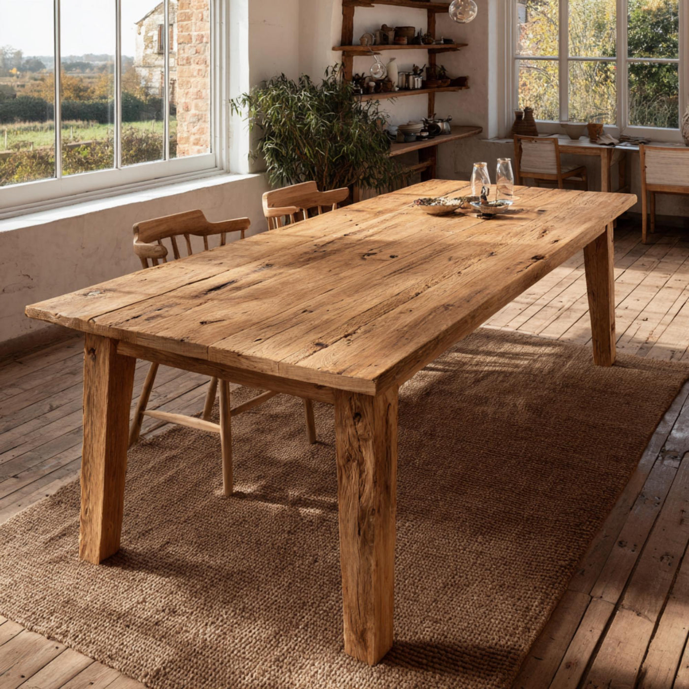 Handmade Walnut Live Edge Dining Table – Rustic Farmhouse Style